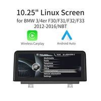 BMW F30 F31 F32 F33 F34 F36 NBT 10.25” Touchscreen CarPlay Android Auto Display